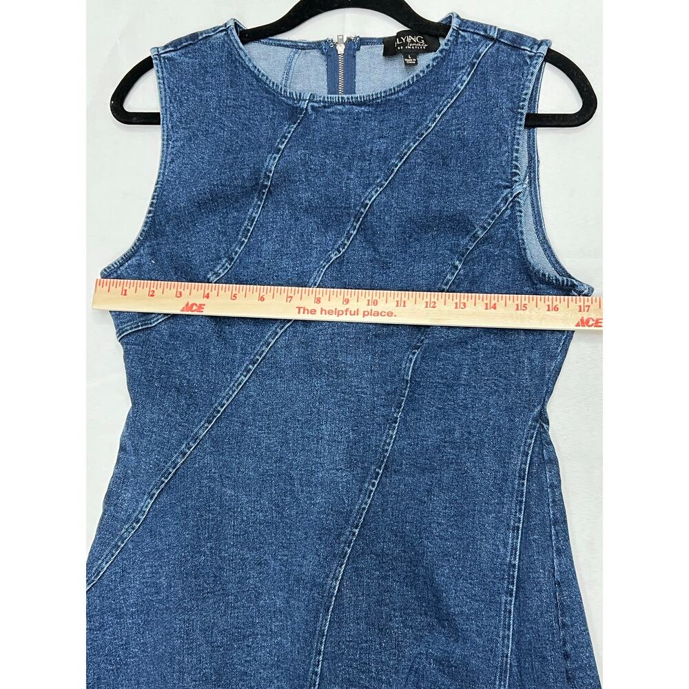 Flying Tomato Denim Mini Dress Large Sleeveless Fit & Flare NWOT - Picture 4 of 9